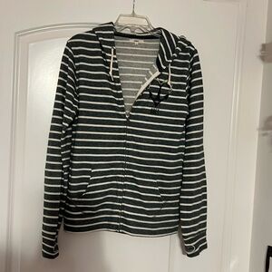 Obey Striped Zip Hoodie with thumb hole sleeve